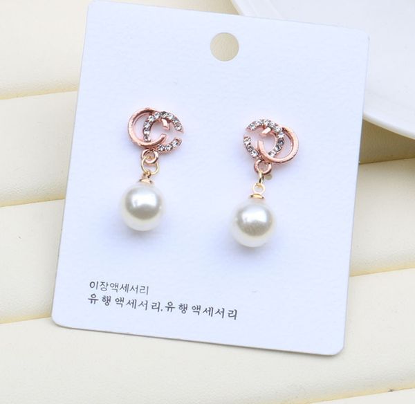 

2020 selling ladies jewelry alphabet pearl earrings pearl pendants irregular simple and elegant gifts gift party office, Golden;silver