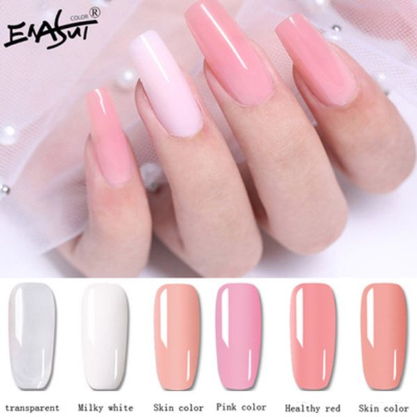 

quick building nail extension gel polygel crystal uv led lamp nail gel manicure supplies @me88, Red;pink