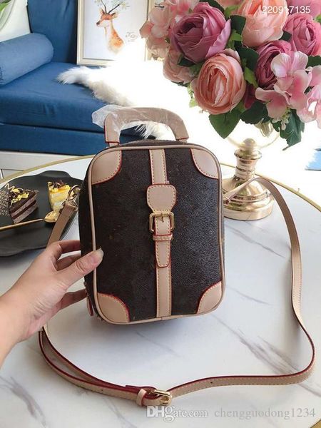 

one shoulder new retro 2020 box with in genuine leather handbag bucket bags woman inclined female bag purses handbags