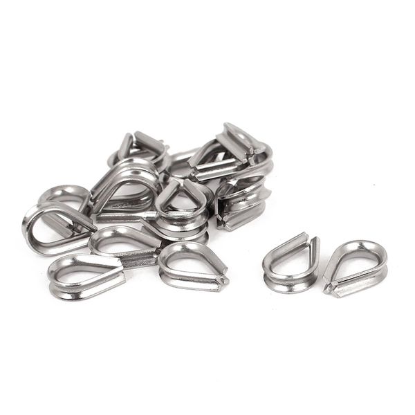 

stainless steel 2mm wire rope cable thimbles silver tone 20 pcs