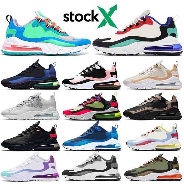 

sneakers 270 react epic womens mens running shoes hip hop triple black travis scotts orange bleached coral for sports fashion trainers, White;red