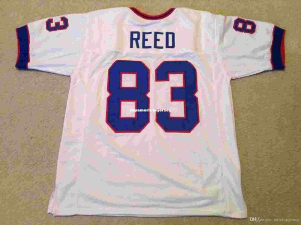 

retro custom sewn stitched #83 andre reed white mitchell & ness jersey men's football jerseys rugby, Black;blue