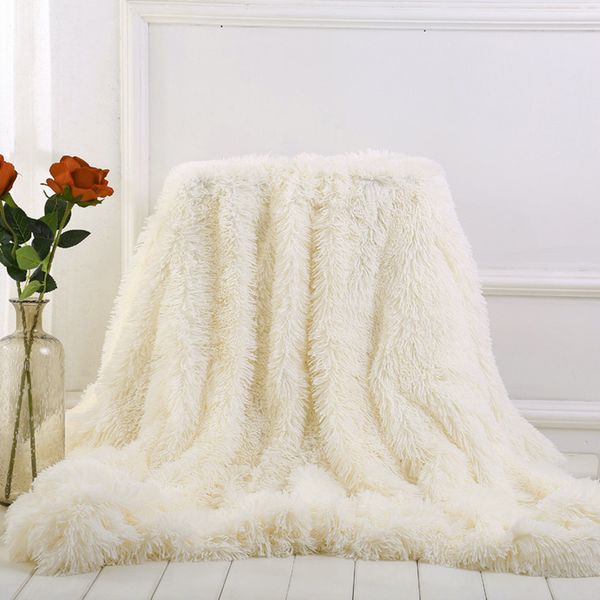 Super Soft Long Shaggy Bedspread Fuzzy Fur Faux Elegant Cozy With