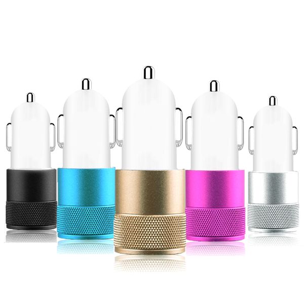 

metal dual usb port car charger universal 5v 1a charging adapter