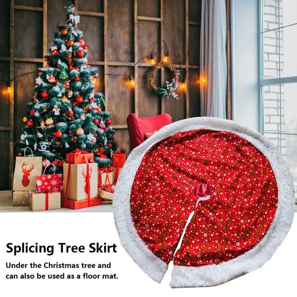 

78/90/120cm christmas tree skirt soft and warm round carpet christmas decorations for home floor mat new year xmas tree skirt
