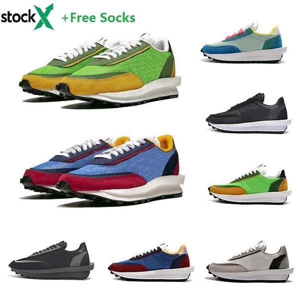 

sacai x ldv waffle daybreak trainers men sneakers ldwaffle women fashion designer tripe black white sports running shoes size eur 36-45