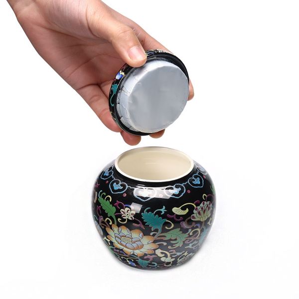 

porcelain printed tea jar tea candy case spice sealed canister kitchen food storage box small dried fruit collection container other home st