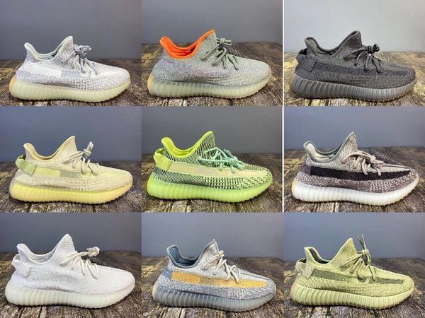 

Земля Kanye задний фонарь пустыня болото лен Yeshaya V2 Asriel Israfil черный светоотражающий статический GID женские мужские кроссовки глина
