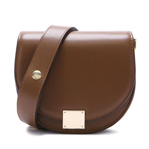 

women's bag new 2020 leisure fashion saddle bag small leather cross-body bag, with retro single shoulder cross-body g