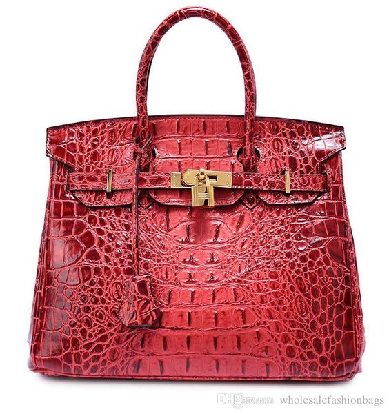 

ale brand new superb quality women real advanced cowhide leather crocodile pattern handbag shoulder bag tote purse dd06