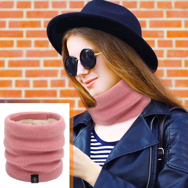 

fashion autumn winter hiking scarves high-quality breathable warm knit neck warmer solid wrap shawl scarf for men women, Black