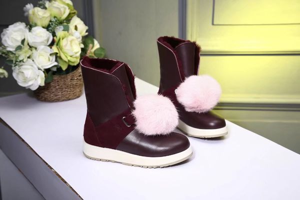 

boots non-slip waterproof winter ankle snow boots women platform winter shoes with thick fur botas mujer, Black