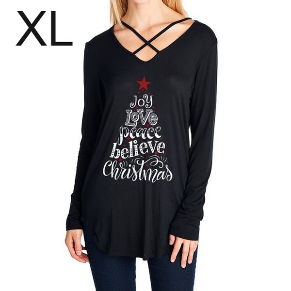 

christmas sweatershirt with a cross v-neck print cross long sleeves star hoody choice for winter, Black