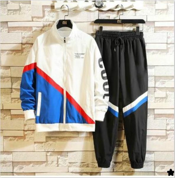 

autumn brand mens designer tracksuits cardigan clothings for autumn winter brand &pants track suits long sleeves tracksuit clothing 3xl, Gray