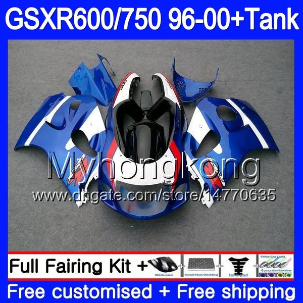 Bodys + Tanque Para SUZUKI SRAD GSXR 750 600 1996 1997 1998 1999 2000 Fábrica azul quente 291HM.55 GSXR600 GSXR-750 GSXR750 96 97 98 99 00 Carenagem