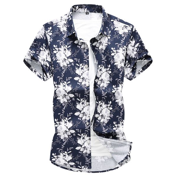

men's shirts hip hop floral casual plus size shirt hawaiian shirt male cotton fashion clothing flower summer clothes -7xl, White;black