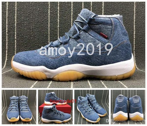 

box carbon with fiber casual 11 denim nrg blue jeans xi basketball shoes mens trainers 11s flight sports sneakers size 40-47