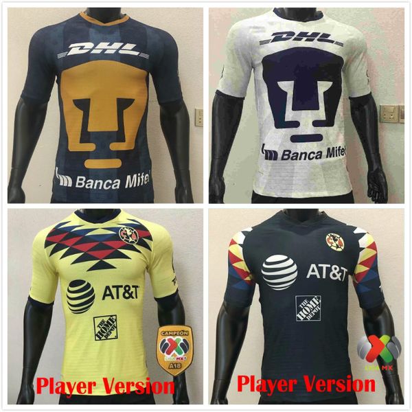 

player version g. dos santos 19 20 home america yellow jersey soccer r.sambueza p.aguilar 2019 2020 away mexico club football shirt, Black;yellow