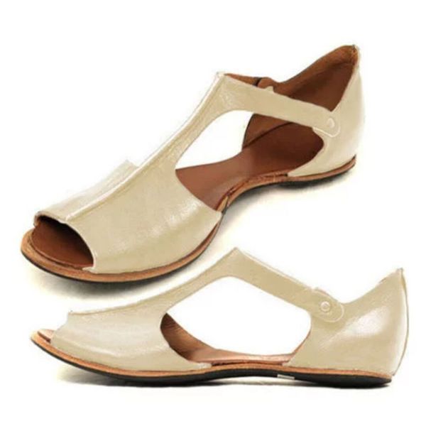 

women sandals pu leather ladies peep toe shoes woman soft flats female comfortable beach shoes women's fashion plus size 2020, Black