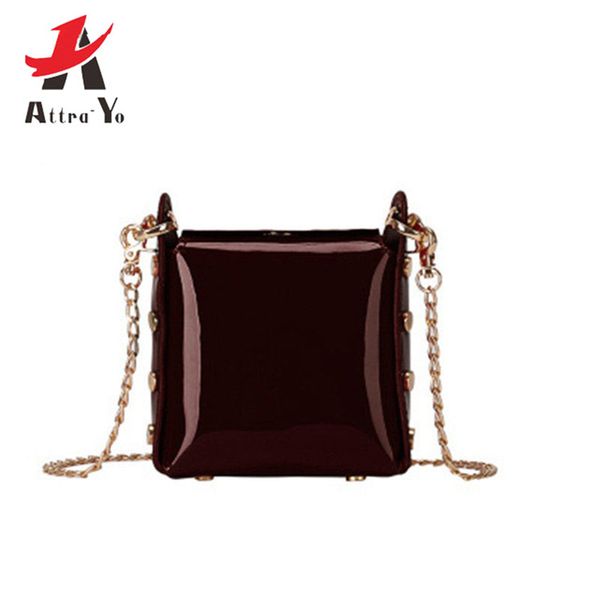 

attra-yo 2019 new arrival women shoulder bag mini chain fashion female bag ins rivet crossbody retro texture girl messenger