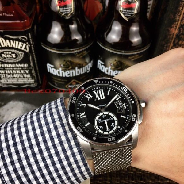 

4 style mens blue light glass black dial 41*14mm overbearing president elegant legend asia 2813 automatic men's watches, Slivery;brown