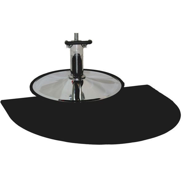 

black 1/2" thick half-round waterproof anti-fatigue barber salon spa floor mat