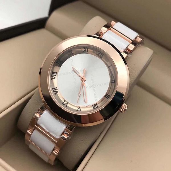 

brand ro logo women's watches rose gold luxury watch fashion gift clock relojes womens watch quartz femme wristwatches298p, Slivery;brown