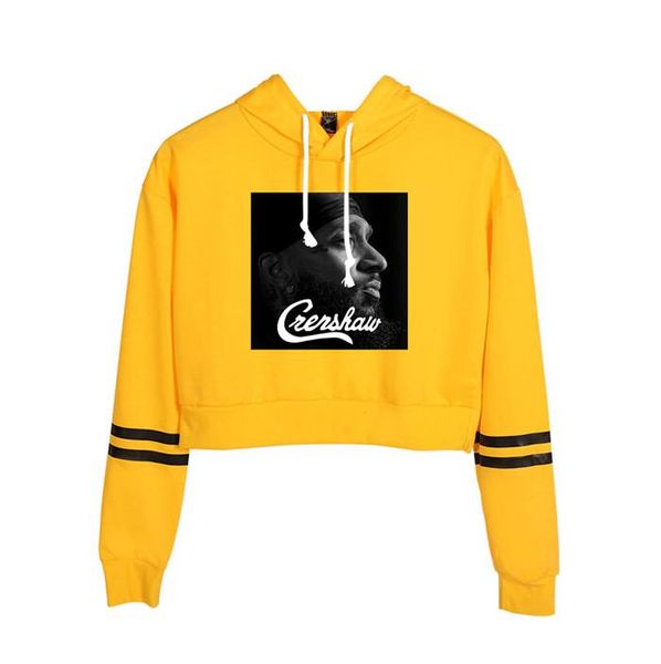 

famous rapper nipsey hussle print fashion womens short hoodies mens designer hoodies long sleeve couple clothing, Black