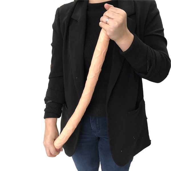 L 55 cm / 21,56 Zoll Superdildo Lesben Penisprodukte Doppeldildos lang Consoladores Sexspielzeug für Frau MX200422