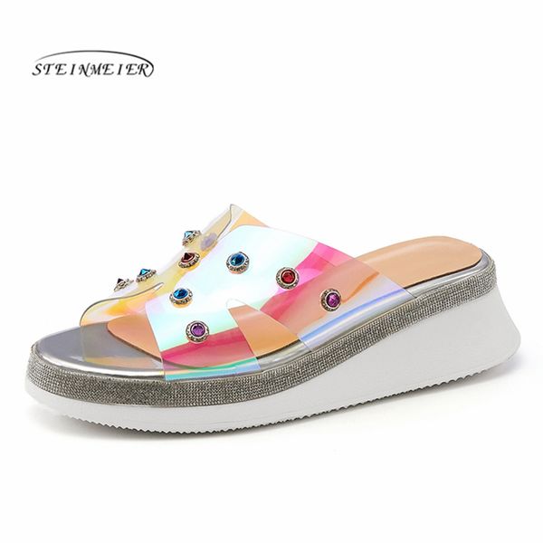 

steinmeier flat sandals women shoes gladiator open toe slip on soft sandals female casual women's flat platform beach shoes, Black