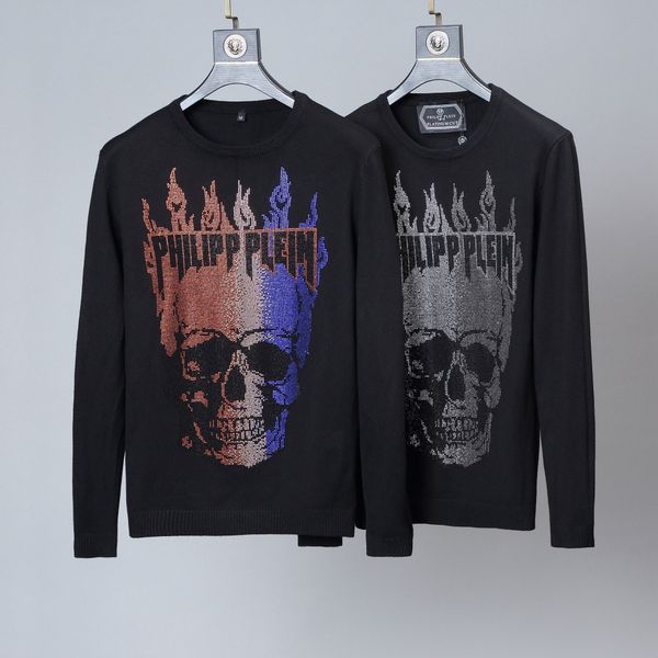 

wholesale men's sweater pullover brand menswear monochromatic monogrammed embroidered knitwear long sleeve luxury pullover wint, White;black