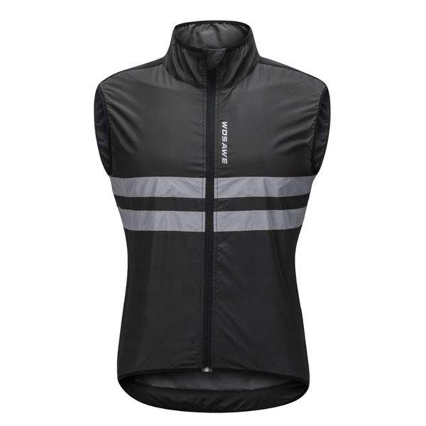 

wosawe motorcycles vest sports reflective sleeveless cycling running safety vest windproof bicycle jerseys wind coat outwear