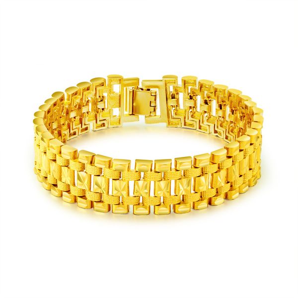 

queen66 2020 мода мужчины браслет мужской ручной цепи звено золотой цвет медь ювелирные изделия 38 г тяжелый браслет pulseira masculina пода, Black