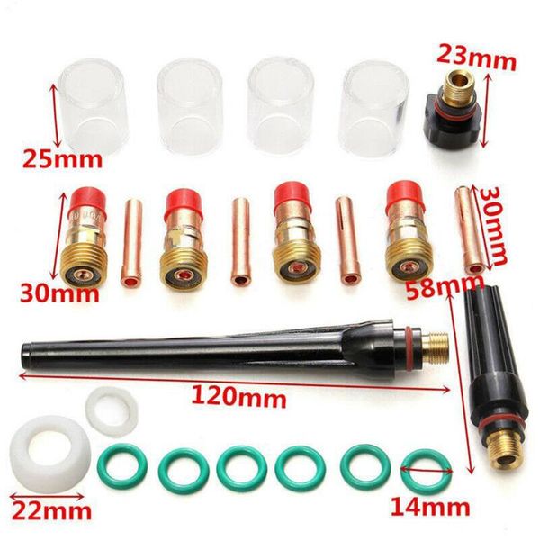 

new 31pcs tig welding torch accessories 6#-12# glass cup kit for wp17/18/26