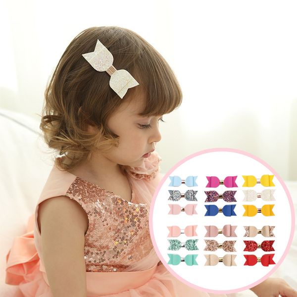 

new europe fashion baby girls barrettes bowknot hair clip kids candy color hairpins children hair accessory 3pcs/set a408, Slivery;white