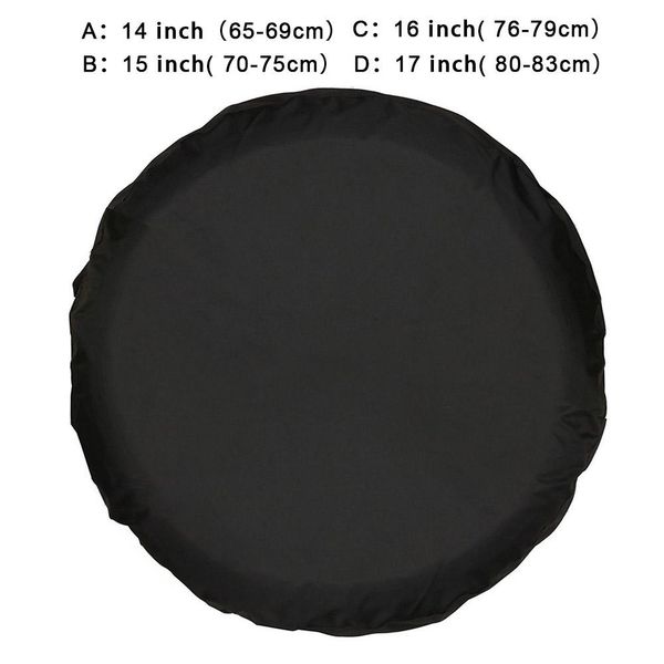 

1pc pure black 14" 15" 16" 17" inch pvc pu spare tire tyre wheel valve cover for cars wheels accessories