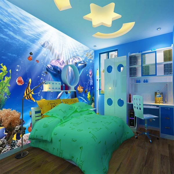 3d Under The Sea Wallpaper Deep Ocean Animals Sea Themed Room Wall Decoration Household Improvement Project Vivid Kids Room Large Mural Freewallpapers