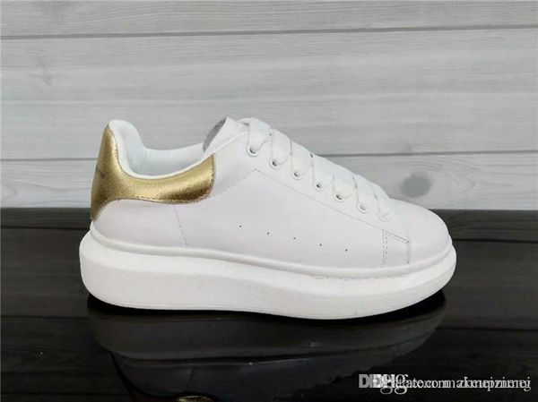 

alexandemcque oversized sneakers white leather lace-up metallic gold sneaker trainers shoes sneakers with original box, Blue;gray