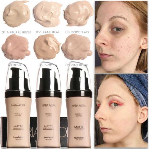 MARIA AYORA Face Foundation Cream Concealer Brighten Waterproof Full Coverage Professional Makeup Facial Matte Base Make Up