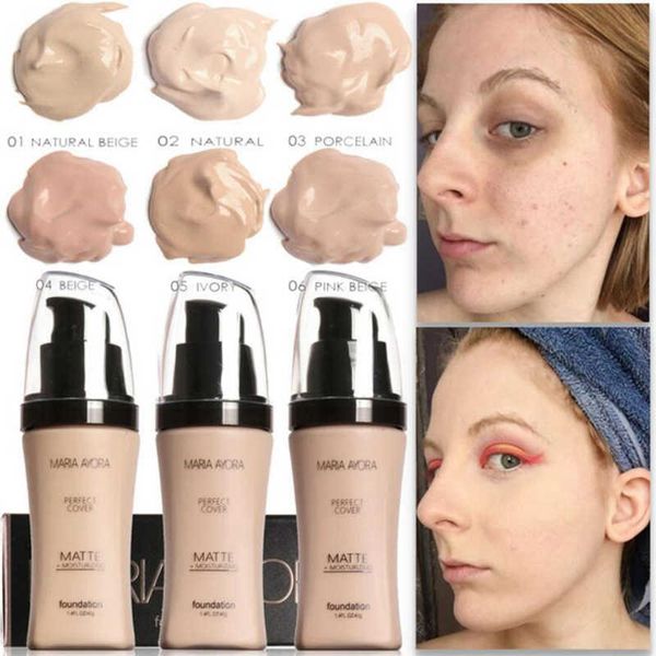 

maria ayora face foundation cream concealer brighten waterproof full coverage professional makeup facial matte base make up