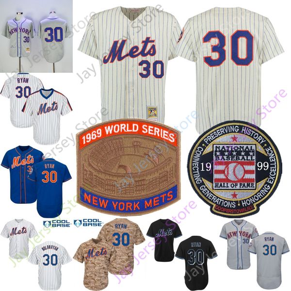 

Nolan Ryan Jersey Hall Of Fame Cooperstown Mets 1969 World Series WS Jerseys Men Women Youth Pullover Button Home Away All Stitched