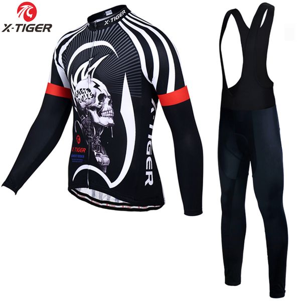 

x-tiger 2020 pro thermal fleece cycling jersey set winter mtb bike cycling wear super warm racing bicycle set for men, Black;red