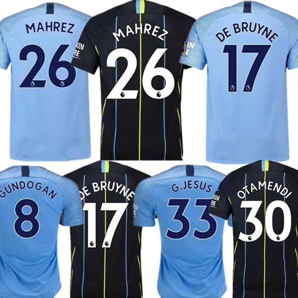 

MAHREZ 2019 man soccer jerseys 2018 2019 city De Bruyne KUN AGUERO football shirt BERNARDO Camiseta MENDY WALKER SILVA SANE maillot