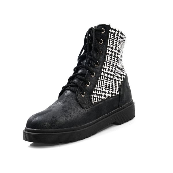 

19 new women ankle boots pu leather fashion punk motorcycle short boots for woman ladies booties winter short plush, Black