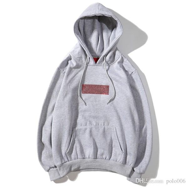 

новый совместный алмазное box logo hoodie hip hop streetwear классический марка дизайнер marka флис шерсть хлопок hoodie пара толстовка с ка, Black