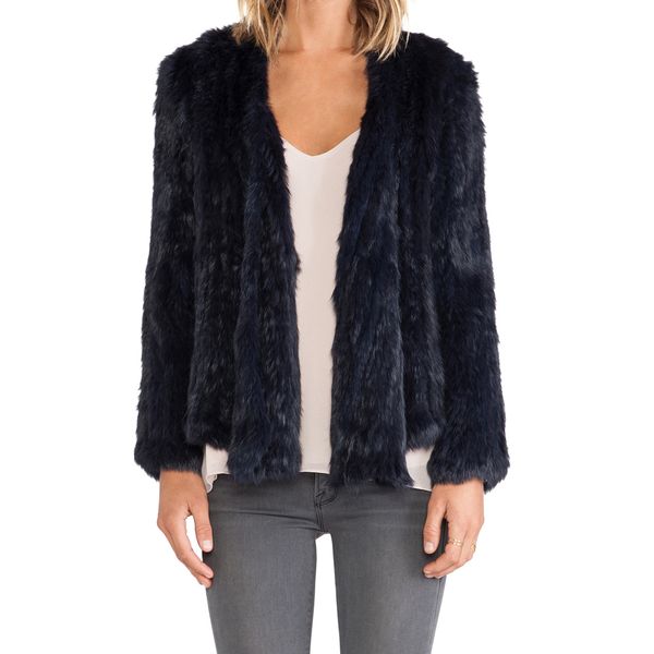 

women's fur & faux china factory sale sj020 cropped collar lady 2021 women winter coat australia jacket, Black