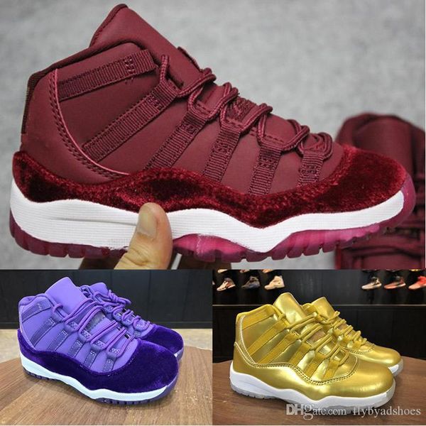 

11 concord kids basketball shoes boy bred sports shoes children sneakers gym red chicago midnight navy girls athletic designer shoes 28-35