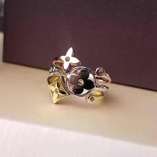 

New 2019 de igner wedding ring for lover de igner brand 3pc et ring 18k gold hollow tyle engagement ring for women men gift