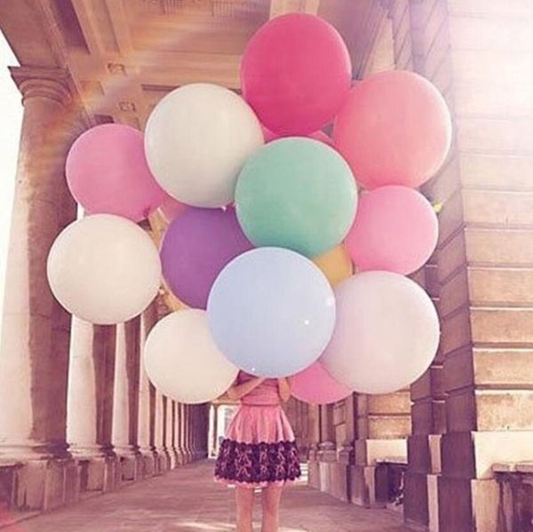 Bunte 36-Zoll-runde große Luftballons, die mehrfarbigen Latexballon verdicken, groß für Hochzeit, Geburtstag, Party, Valentinstag, dekoratives Spielzeug