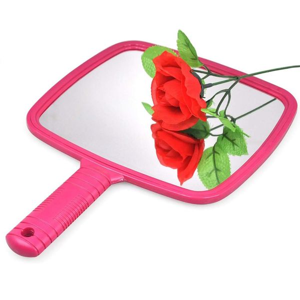 

large hand mirror hairdressers rose